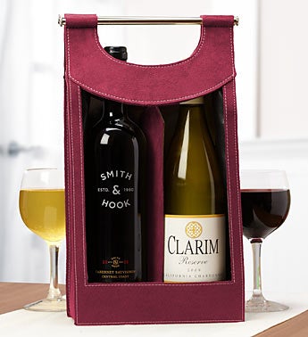 Red & White Wine Pairing in Burgundy Wine Tote