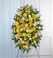 Yellow & White Large Sympathy Vase Arrangement