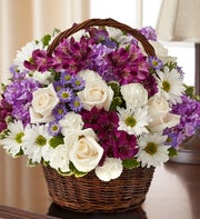 Lavender and White Basket