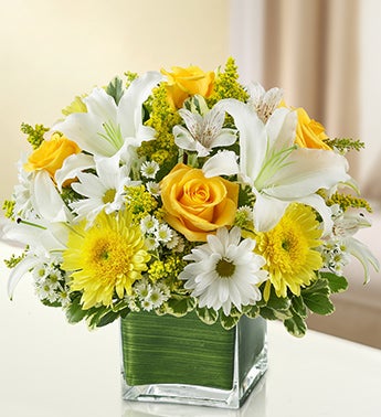 Yellow and White Cube Arrangement