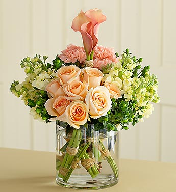 carnations, stock, hypericum hand-tied