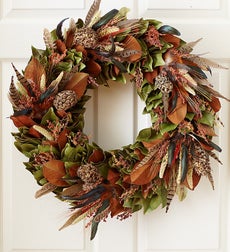 Turkey and Pheasant Feather Wreath