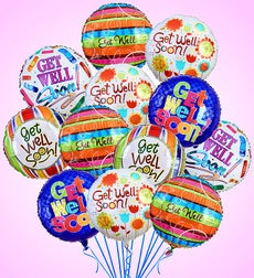 Air-Rangement - Get Well Mylar Balloons - One Dozen Balloons