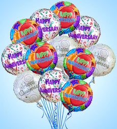  Air-Rangement - Anniversary Mylar Balloons - One Dozen 