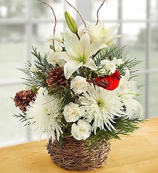 Wintertime Birds Nest of Flowers - Medium