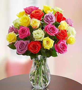 Two Dozen Multicolored Roses