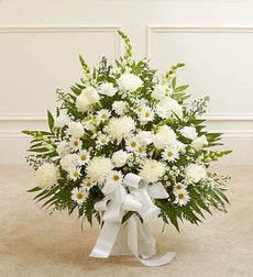 Funeral Flowers by 1800Flowers. com - Heartfelt Tribute Floor Basket Arrangement - White - Medium