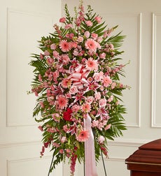 Funeral Flowers by 1800Flowers. com - Deepest Sympathies Standing Spray - Pink - Large