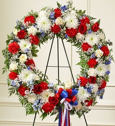Serene Blessing Standing Wreath-Red/White/Blue - Small