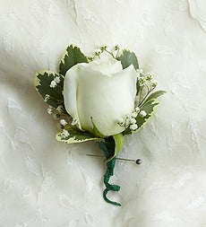 White Rose Boutonniere