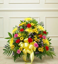 Funeral Flowers by 1800Flowers. com - Multicolor Bright Sympathy Floor Basket