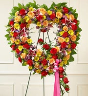 Always Remember Floral Heart Tribute - Bright