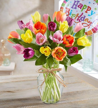 Birthday Cakes Delivery on Timeless Tulips   Happy Birthday From 1 800 Flowers Com