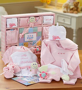 Newborn Girl Gift  on New Baby Girl First Year Gift Set