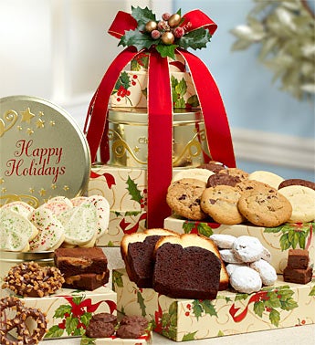 Cheryl&Co Holly Gift Tower - 1800baskets.com