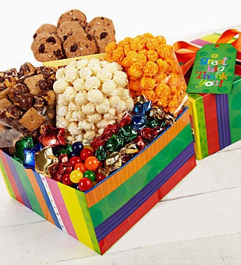 The Popcorn Factory Bright Stripe Thank You Box