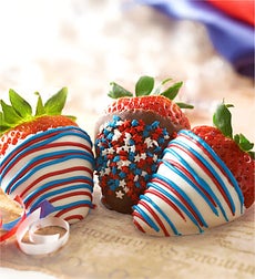 Stars & Stripes Chocolate Strawberries - Stars & Stripes Strawberries 6 ct