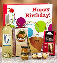 Happy Birthday Vineyard Select White Wine Gift Box - Happy Birthday White Wine Gift Box