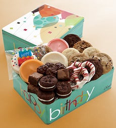 Happy Birthday Musical Tin & Treats Cookie Gift - Cheryls Birthday Tin with Treats