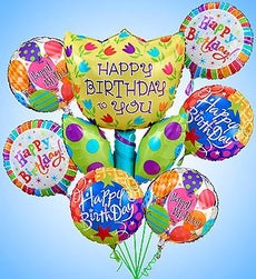 Birthday Tulip Mylar Bundle - Large