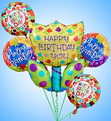 Birthday Tulip Mylar Bundle - Small