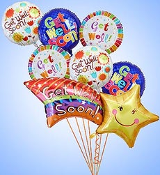 Get Well Soon Shooting Star Mylar Bundle - Large