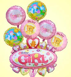 Baby Girl Marquee Mylar Bundle - Large