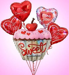 Sweet Valentine Cupcake Bouquet Bunch - Small