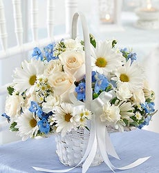 Compare Prices on Blue and White Flower Girl Basket On Sale