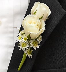 Blue and White Ring Bearer Boutonniere