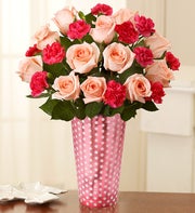 Fair Trade Pink Roses  & Mini Carnations