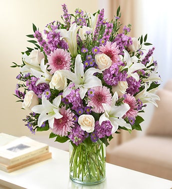 Majestic Heather Lavender, Lilies and Roses Bouquet