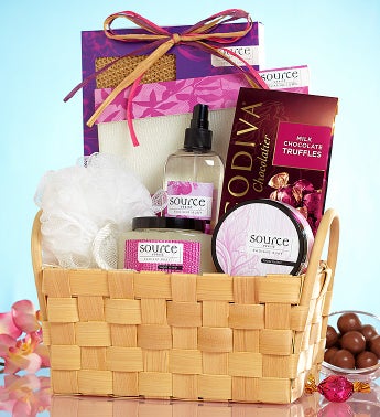 Loving Luxury Spa Gift Basket and Godiva Chocolate