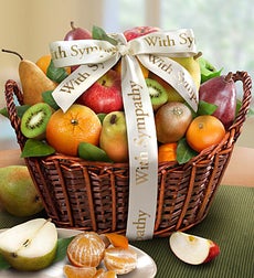 Image: Wishing You Peace Sympathy Fruit Basket