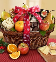 Vintage Holiday Fruit & Cheese Gift Basket