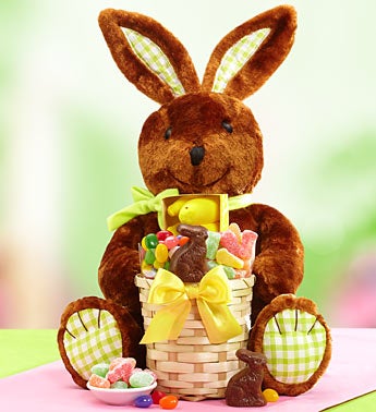 Easter Bunny Plush & Gift Basket of Sweets