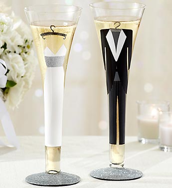 Bride and Groom Champagne Flutes