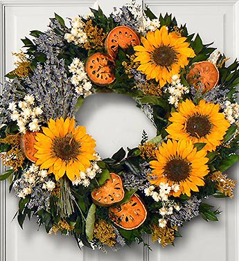 Sunflower & Lavender Wreath