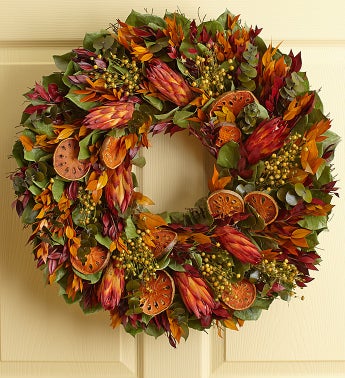 Bright Orange Protea Wreath