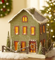 Lighted Vintage Christmas Cottage