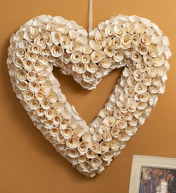 White Heart Rose Wreath