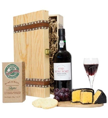 Fine Port and Cheese Gift Basket