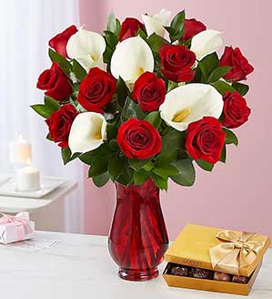 Stunning Red Rose & Calla Lily Bouquet  SHOP NOW