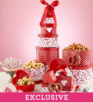 Hearts Afire Valentine Chocolate & Sweets Tower Shop Now
