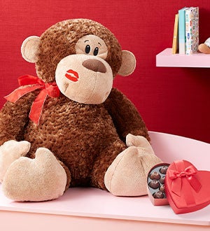 Monkey Love Plush With Chocolate  Shop Now