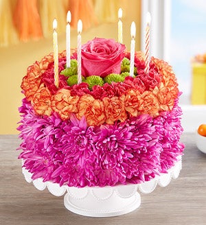 Birthday Wishes Flower Cake(R) Vibrant