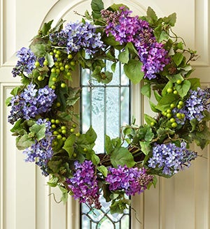 Faux Lilac Wreath