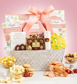 Full Blooms Sweet Treats Gift Basket
