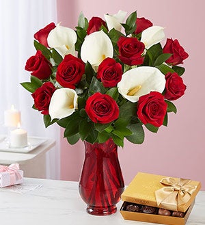 Stunning Red Rose & Calla Bouquet