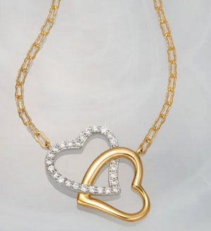 Crislu® Double Heart Necklace